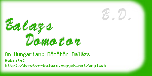 balazs domotor business card